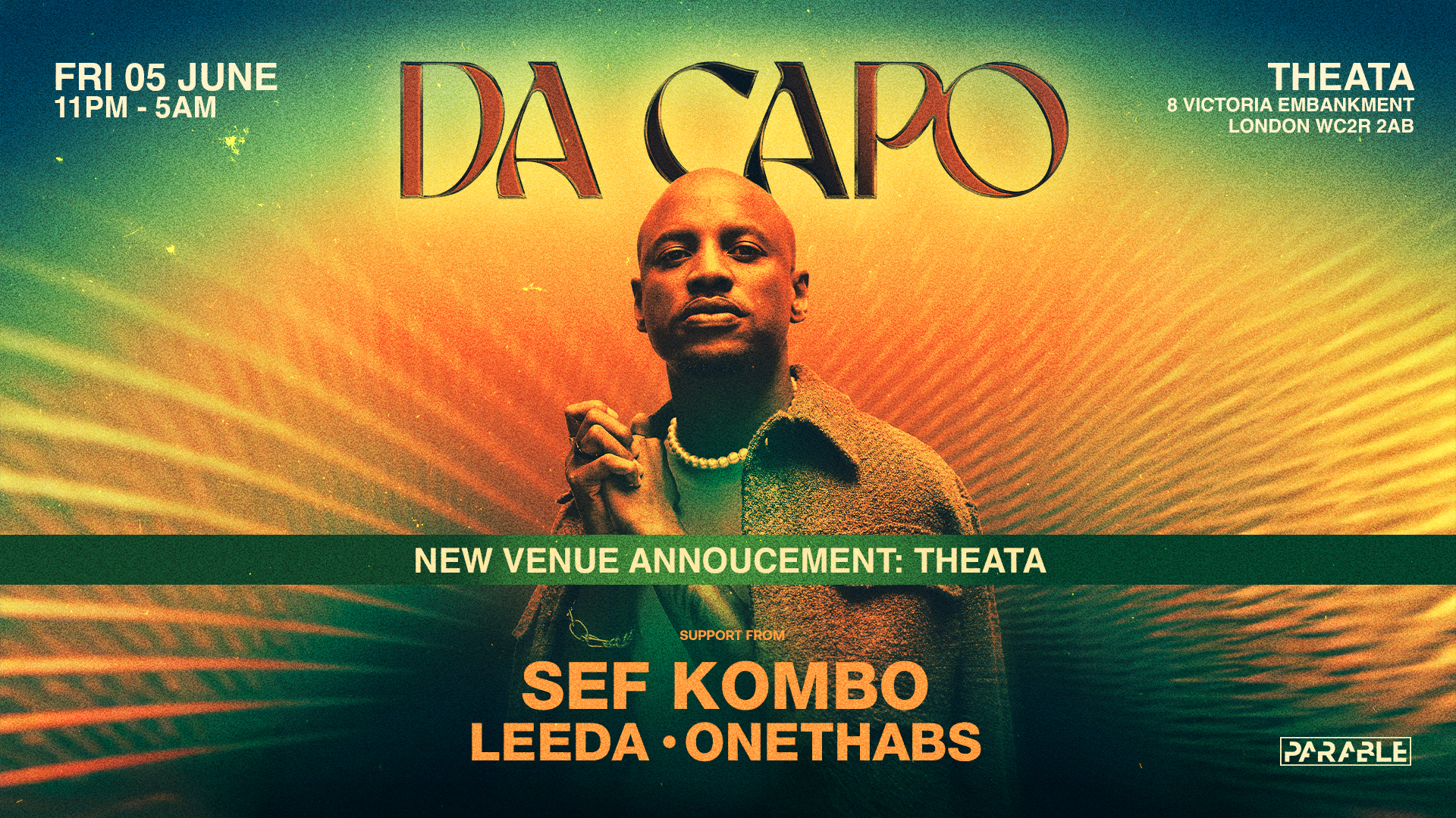 Da Capo, Sef Kombo at Theata