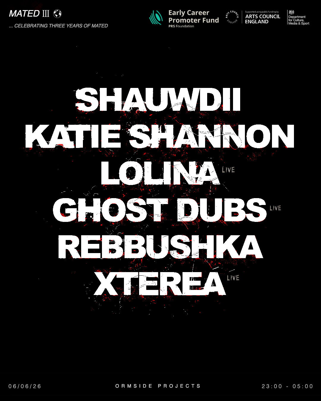 MATED 3 YEAR ANNIVERSARY: Shauwdii, Katie Shannon, Lolina, Ghost Dubs, Rebbushka, Xterea