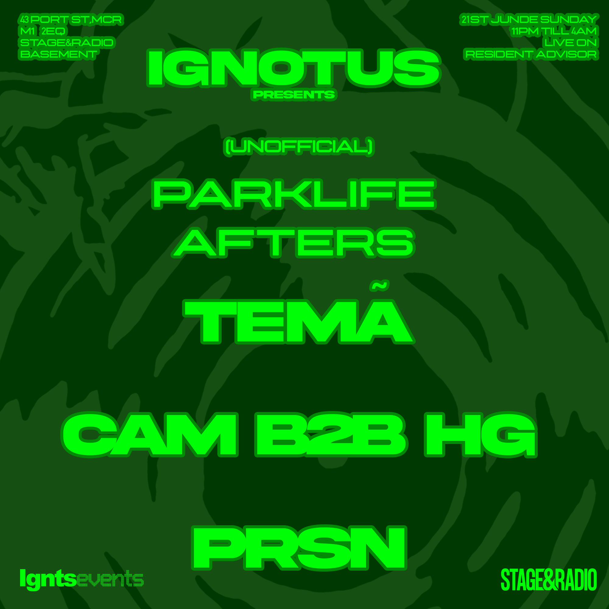 Parklife After Party (unofficial) Ignotus Event
