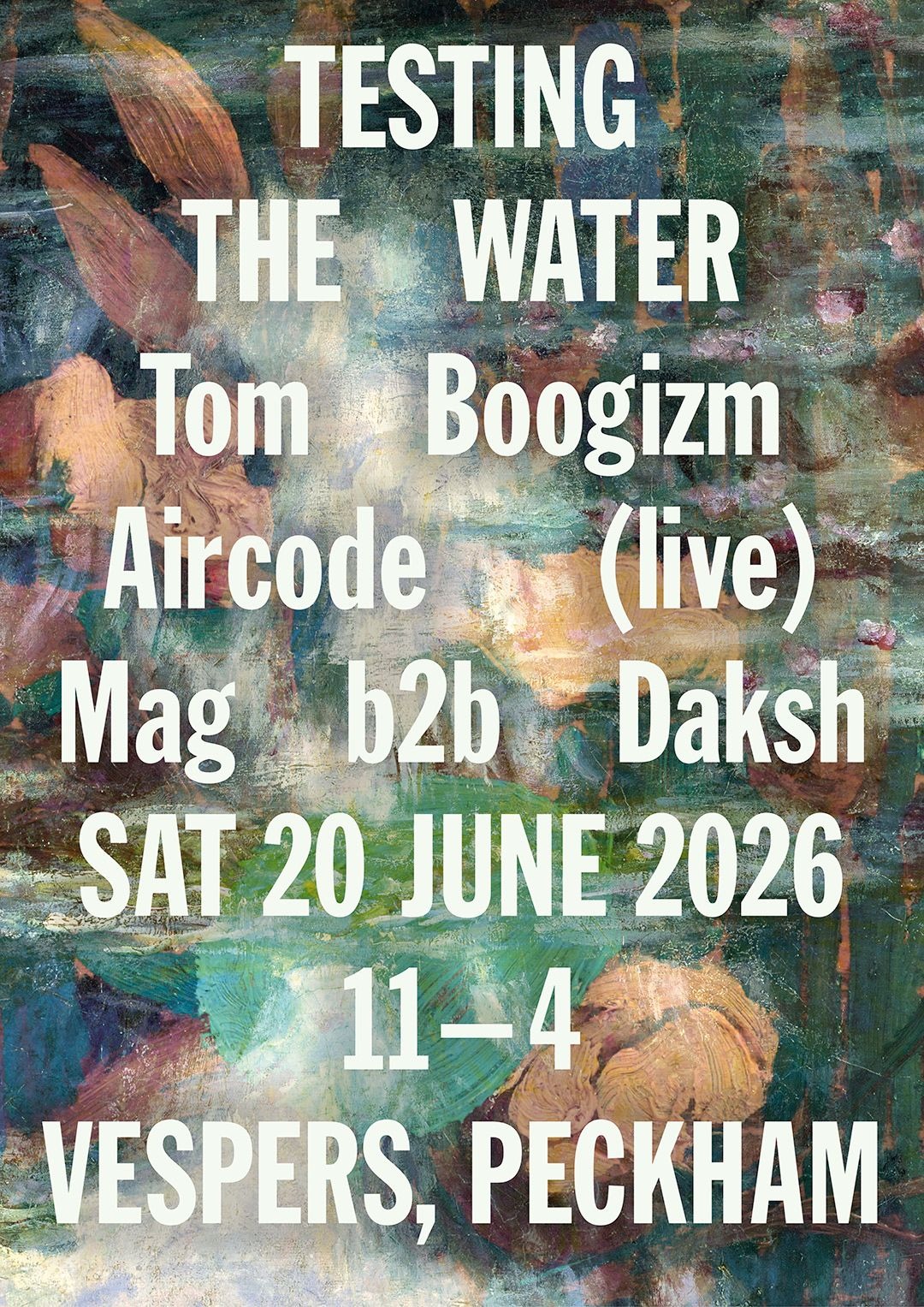 Testing the Water presents: Tom Boogizm, Aircode (live), Daksh b2b Mag
