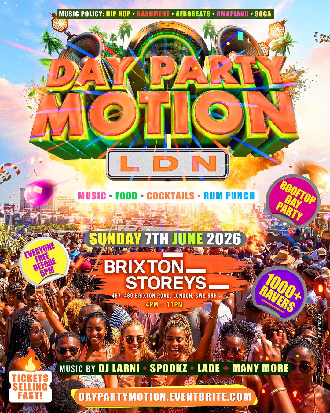 Day Party Motion - LDN - Everyone Free Before 6PM