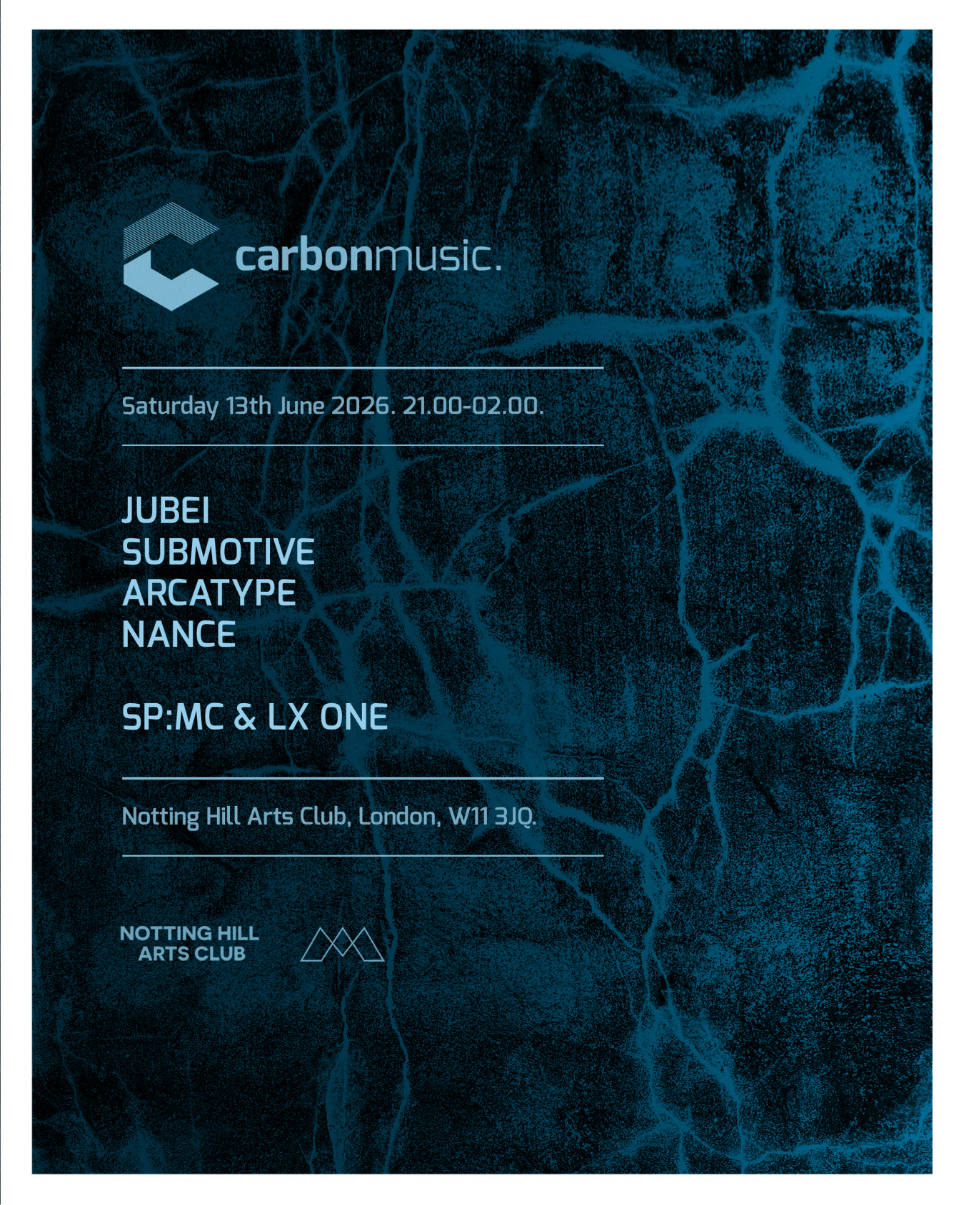 Carbon Music: Jubei & SP:MC, Submotive, Arcatype, Nance, LX One