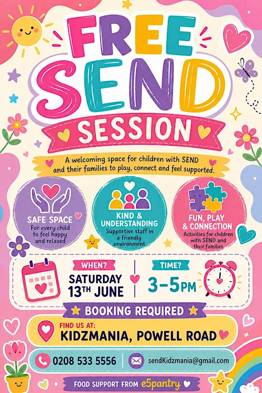 Free Kidzmania SEND Play and Stay session in June