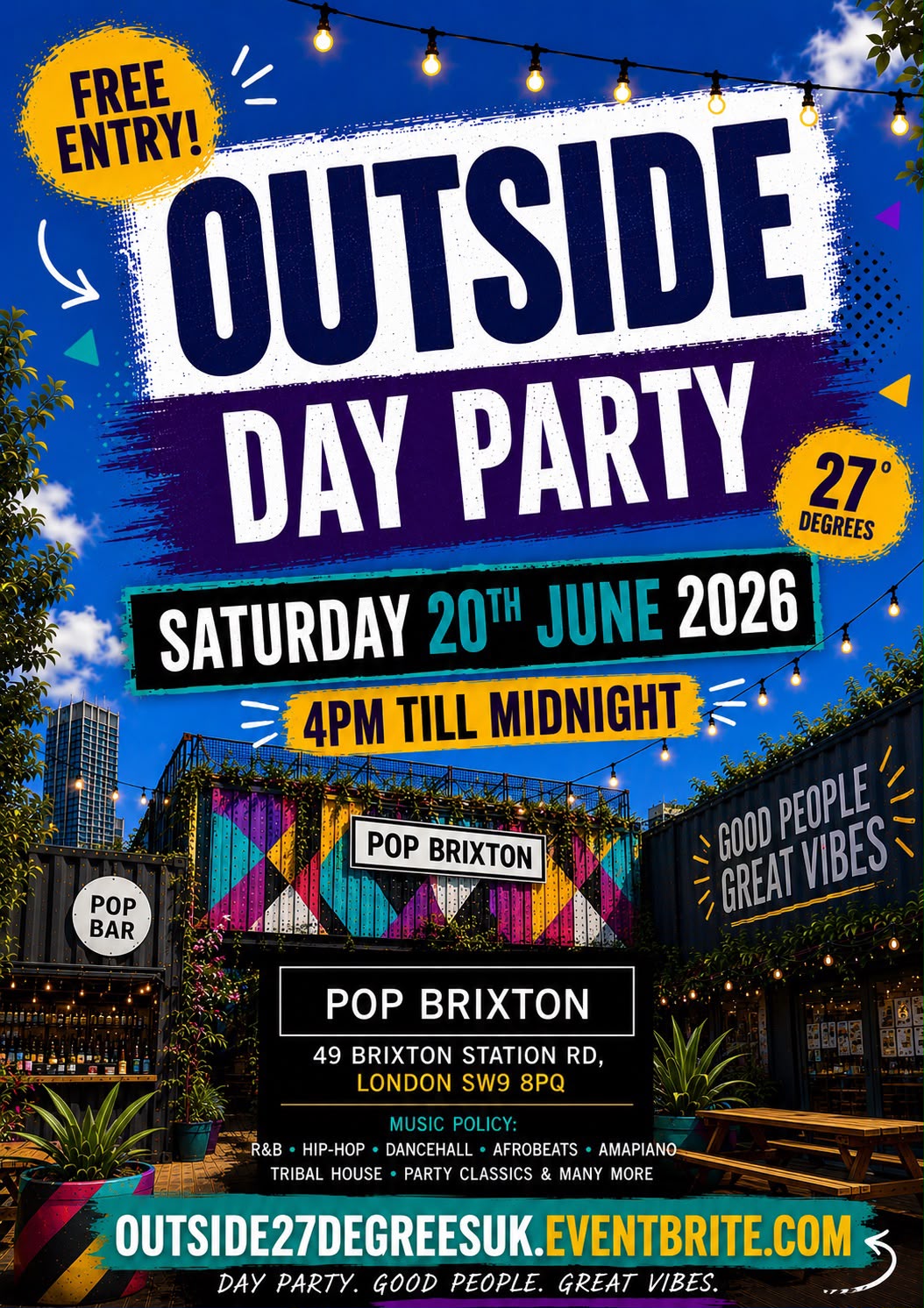 Outside Day Party - LDN - Everyone Free (Ticket Only)